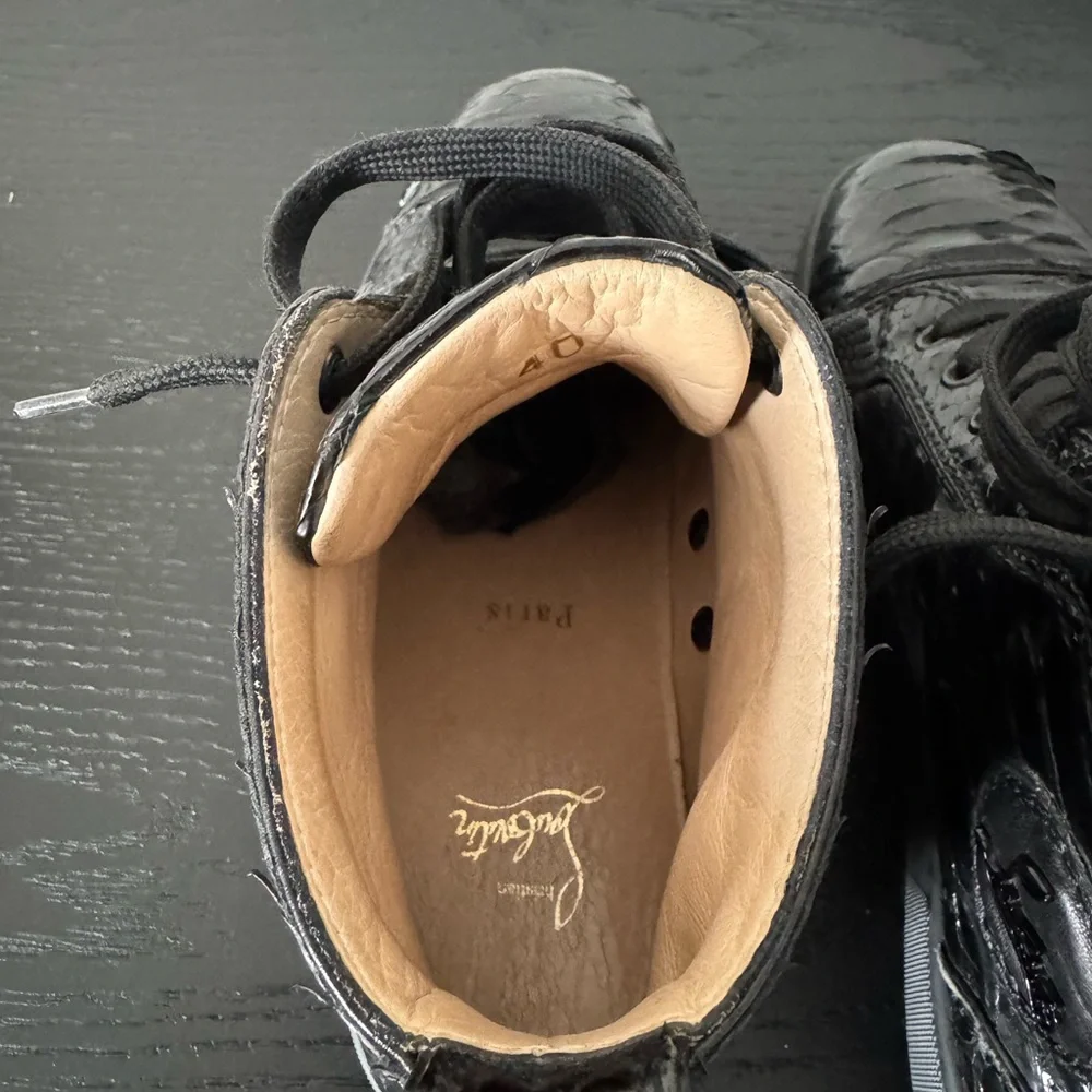 Christian Louboutin Black Python High-Top Sneakers - Picture 5 of 6